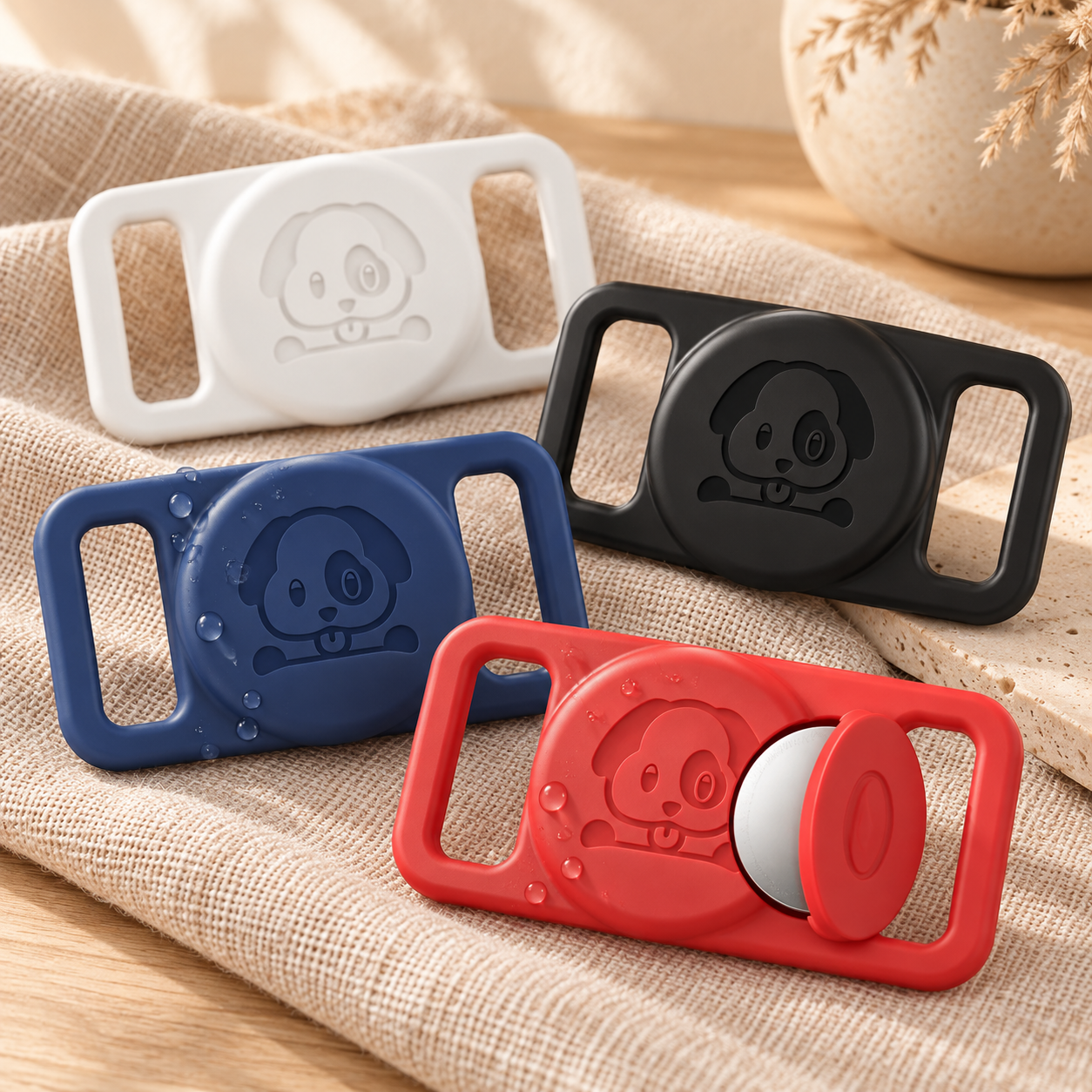 Silicone Airtag collar holder-set of four